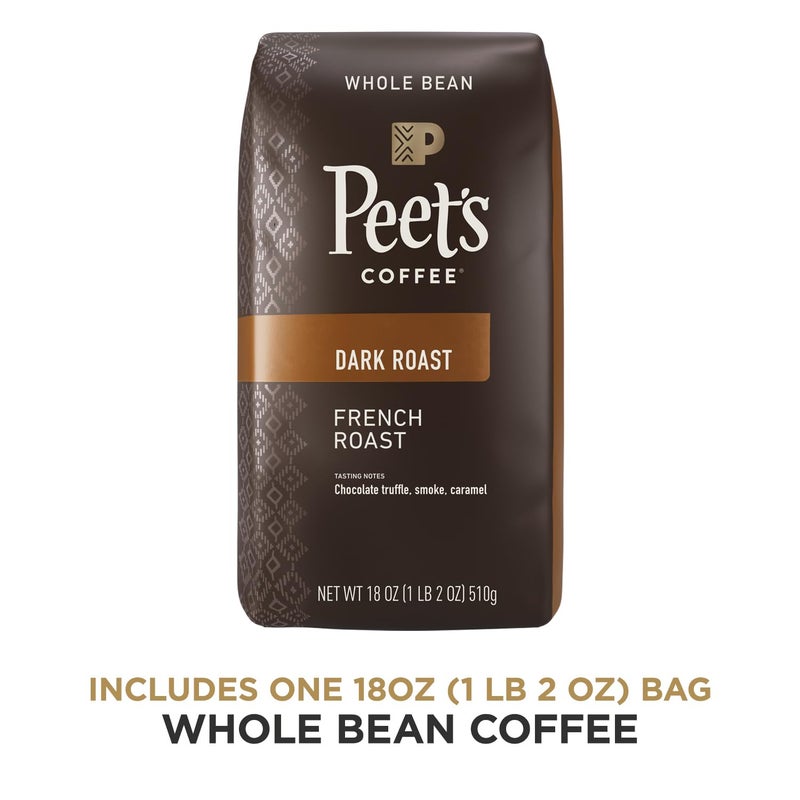Peet's Coffee, Dark Roast Whole Bean Coffee - French Roast 18 Ounce Bag - Image 2
